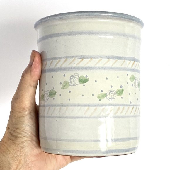 Vintage Sarospatak Red Ware Pottery Kitchen Tool Container Hand Painted Hungary - Picture 2 of 9